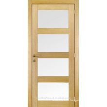 Unfinished interior 4 glass insert solid wood shaker door